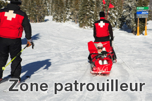 La zone des patrouilleurs de ski et des équipes de patrouille